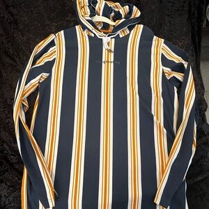 Striped Hoodie with Yellow and White Accents